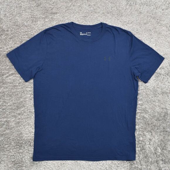 Under Armour Men's Adult Sz XL Tee Shirt T Blue Loose Heatgear Gym Run Athletic - Picture 8 of 8